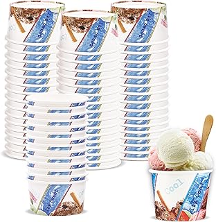 Gobelets à crème glacée jetables de haute qualité, 8 oz 50 pièces, gobelets