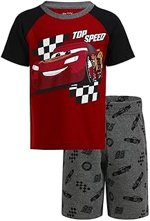 Ensemble t-shirt à manches courtes et short disney cars lightning mcqueen pour bébé