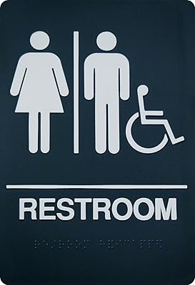 Panneau de salle de bain unisexe en braille - salle de bain approuvée