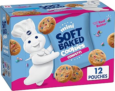 Mini biscuits moelleux pillsbury, confettis, sacs à collation, 12 ct