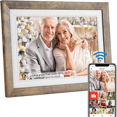 Cadre photo numérique wifi frameo 10,1 pouces, écran tactile couleur hd ips 10,1