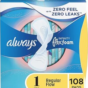 ALWAYS INFINITY PADS POUR FEMMES TAILLE 1 ABSORPTION RÉGULIÈRE PAQUET MULTIPLE AVEC AILES