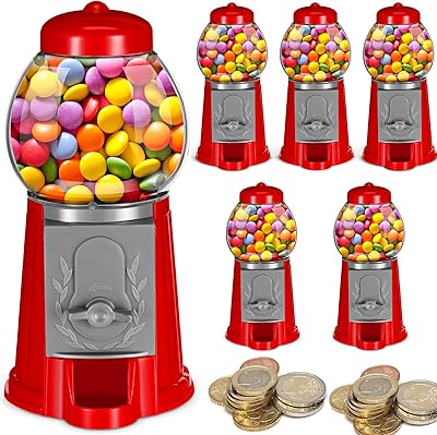 6pcs 5" mini machine à boules de gomme en plastique, mini distributeur