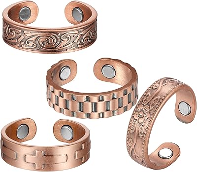 Anneaux de thérapie magnétique bague en cuivre pur massif cadeau de bijoux
