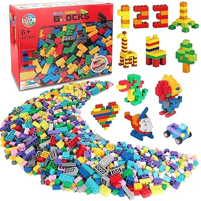 Alissamin 250-1000 pièces blocs de construction colorés, blocs de construction classiques, jouets éducatifs