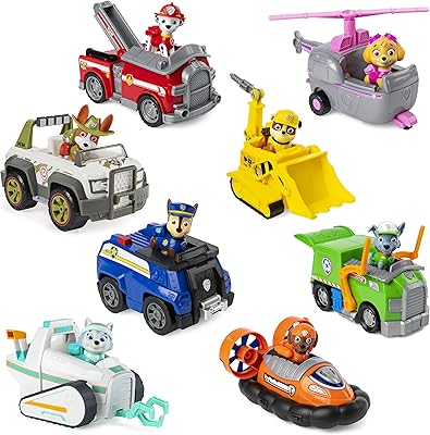 Paw patrol, véhicule avec figurine de collection, pour enfants à partir de 3