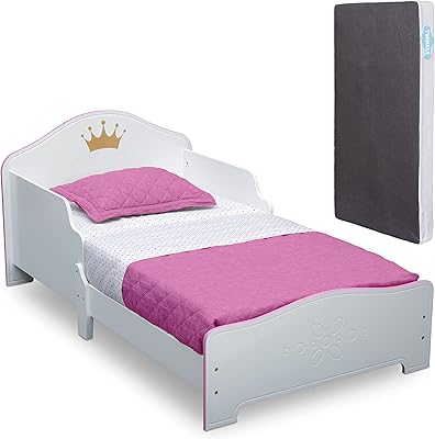 Lit princesse en bois delta children avec matelas twinkle pour enfants de 3