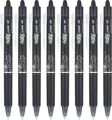 Stylos à encre gel clicker effaçables et rétractables pilot frixion, pointe fine, encre