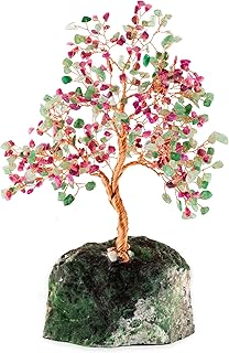 Karma et chance - inspiration divine - pierres précieuses originales de tourmaline et de jade arbre de vie feng shui pour manifester vos rêves enveloppé à la main avec du fil de cuivre fabriqué à la main à bali. Diaytar : Là où commence votre expérience shopping idéale