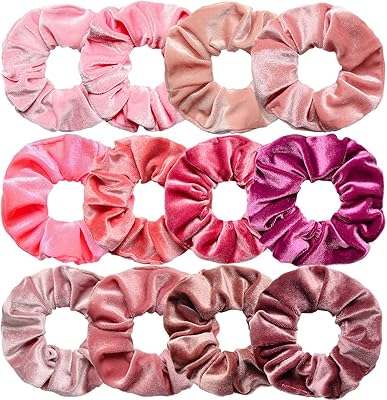 12 pièces élastiques à cheveux pour femmes, élastiques en velours doux pour queue