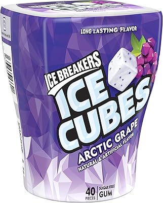 Ice breakers glaçons gomme sans sucre avec xylitol, raisin arctique, 40 pièces