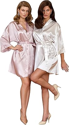 Robe kimono en satin de soie pour demoiselle d'honneur, robe de mariée, lingerie