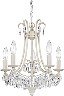 Petit lustre sterling home 122-021, taille 14" x 14" x 16", crème/transparent