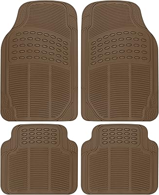 Paquet de 4 tapis de sol en caoutchouc robustes avant et arrière bdk