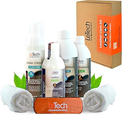KIT D'ENTRETIEN DU CUIR LITEC - NETTOYANT POUR CUIR ET CRÈME DE PROTECTION