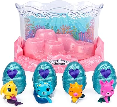 Aquarium sous-marin mermal magic de hatchimals collectibles avec 8 pièces exclusives