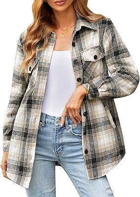 Veste en flanelle matelassée à carreaux pour femmes grande taille manteaux
