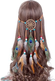 Bandeau attrape-rêves en plumes hippie - coiffe extérieure en plumes de style bohème
