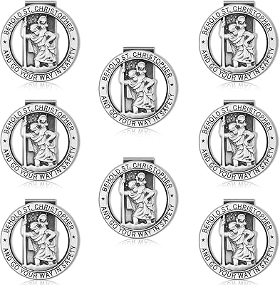 Médaille de saint christophe pour voiture argent clip de visière de saint christophe