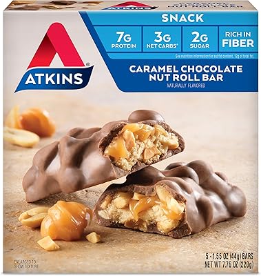 Barre roulée au chocolat atkins, 5 pièces, 44 g, (44 g chacune)