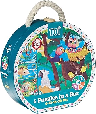 Jeu de puzzle en carton 4-en-1 leben toy pour enfants, bleu, ty-029