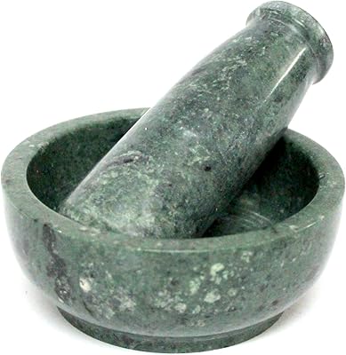 Ensemble mortier et pilon en pierre naturelle clio, broyeur à épices et presse-purée
