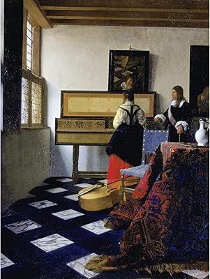 Impression sur toile de luxe johannes vermeer leçon de musique peinture murale