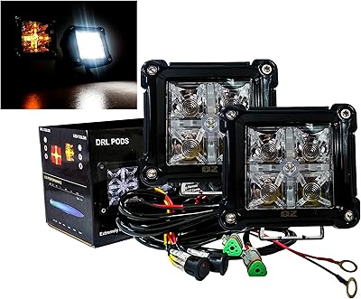 Oz usa® 20w led blanche ambre drl lumière double fonction avec fil