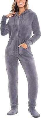 Alexander del rosa pyjama à capuche une pièce en polaire chaude pour femme