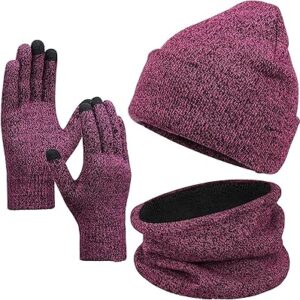 Castoyve ensemble de gants chauds pour écran tactile doublés de polaire épaisse pour homme et femme. ensemble de 3 chapeaux d'hiver pour femme.. Shoppez futé, shoppez Diaytar Sénégal