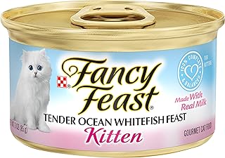 Nourriture humide pour chats fancy feast pour chatons et corégones de mer