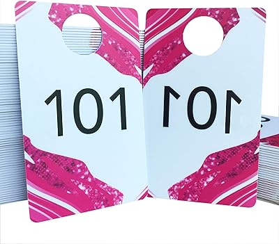 Cartes numérotées de vente en direct en plastique rose durable avec numéros au