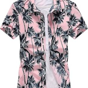 Chemise à col hawaïen pour hommes lu's chic boutonnée à manches courtes chemise aloha de plage tropicale. Diaytar : Là où commence votre expérience shopping idéale