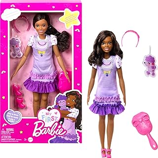 Poupée barbie préscolaire, cheveux noirs, ma première poupée barbie brooklyn, jouets et cadeaux