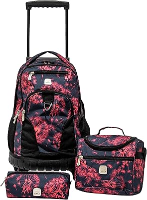 Sac d'école tout-en-un wayers à 2 roues sac dos rotatif avec trousse