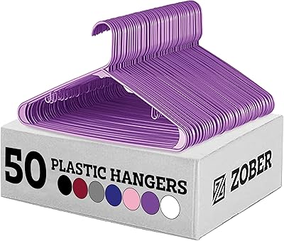 Paquet de 50 cintres en plastique zober - cintres en plastique violet très