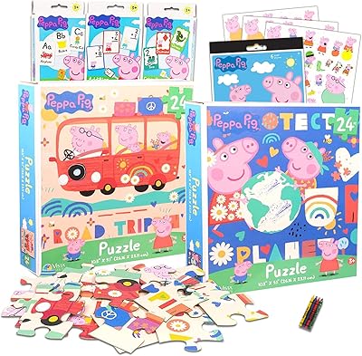 Ensemble de puzzle peppa pig 24 pièces pour enfants et tout-petits ~ pack de 6 pièces avec 2 puzzles peppa pig, des autocollants, des cartes alphabétiques et numériques et plus encore. Des économies garanties sur chaque commande avec Diaytar