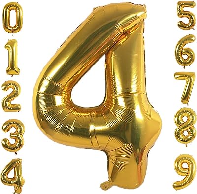 Ballons numérotés de 40 pouces, grands ballons à l'hélium dorés pour anniversaire, mariage