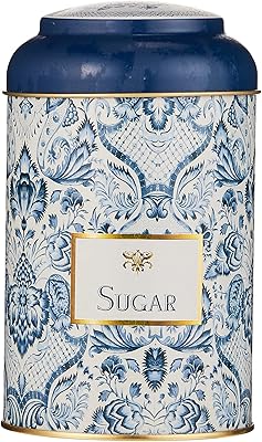 Boîte à sucre ronde cusin art azulejos, 105 x 150 mm, couvercle dôme