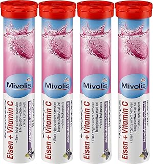 Comprimés effervescents mivolis fer + vitamine c - compléments alimentaires 4 paquets x