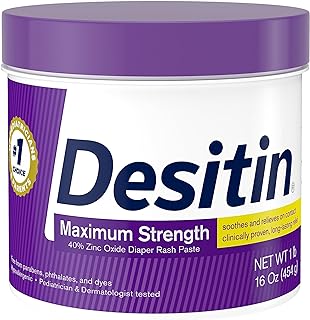 Crème contre l'érythème fessier desitin pour bébé avec oxyde de zinc 40 %