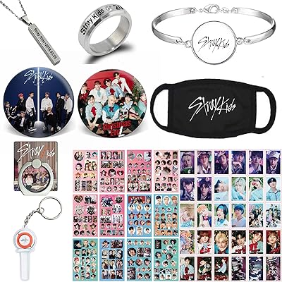 Coffret cadeau woogie kpop stray kids, cartes photo stray kids, autocollants, bracelet, écran
