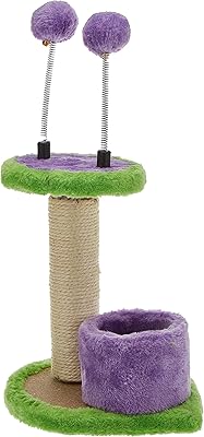 Arbre à chat catry avec griffoir et jouet taille 24x20x24 cm