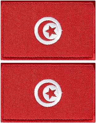 Patchs brodés drapeau tunisien studs', patch tactique militaire pour vêtements, chapeaux, sacs à