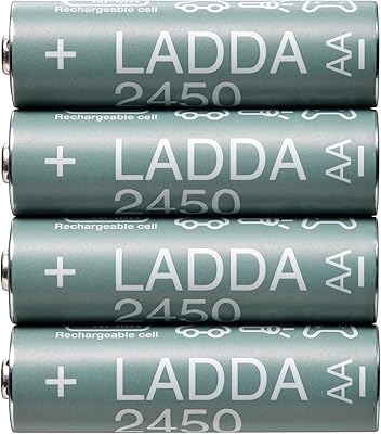 Batteries rechargeables ikea lada aa hr6 12 v 2450 mah gris paquet
