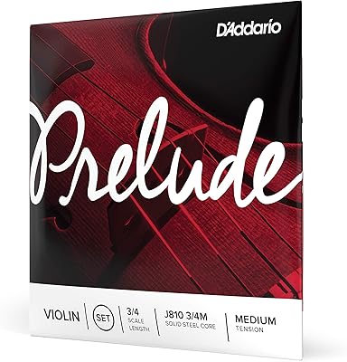 Un jeu de cordes de violon d'addario hilicor avec corde de mi, échelle