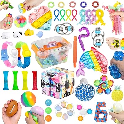 Mcentt-ensemble de jouets fidget de 50 pièces pour enfants et adultes, jouets à fossettes simples, soulagement de l'anxiété - jeu de thérapie pour le tdah et l'autisme, pop it pour les filles et les prix en classe. Achetez malin avec Diaytar Sénégal, votre partenaire shopping 100% digital