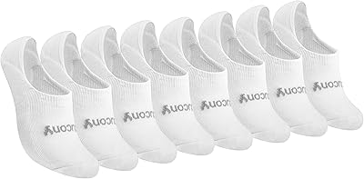 Chaussettes de course saucony pour femmes, 8 paires, doublure invisible, invisibles