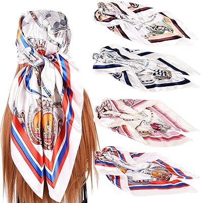 Bandana en soie pour femmes, foulard à cheveux, foulard carré de 35 pouces
