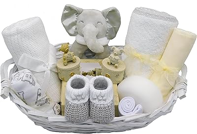 Panier cadeau de luxe pour nouveau-nés unisexe